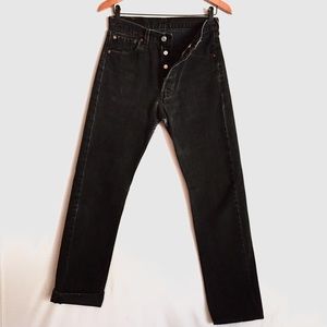 Vintage high waisted button fly black 501 Levi’s